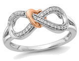 14K White and Yellow Gold Infinity Heart Promise Ring with Diamonds